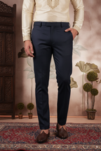 Black Cotton-Silk Pants