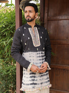 Men’s Black Cotton Printed Kurta