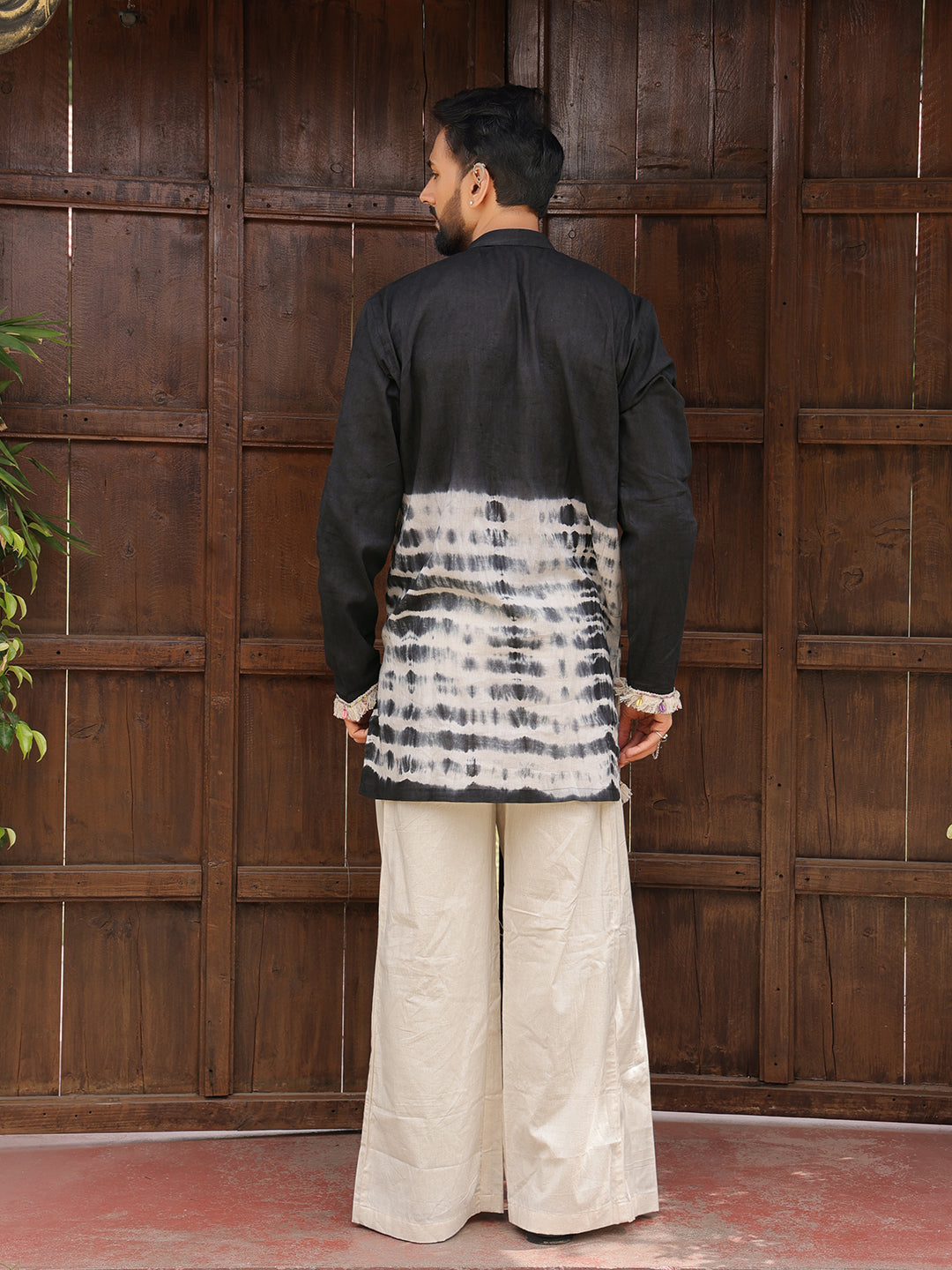 Men’s Black Cotton Printed Kurta