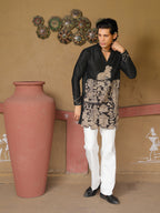 Men’s Black Cotton Printed Kurta