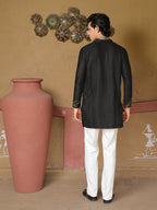 Men’s Black Cotton Printed Kurta