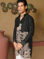 Men’s Black Cotton Printed Kurta