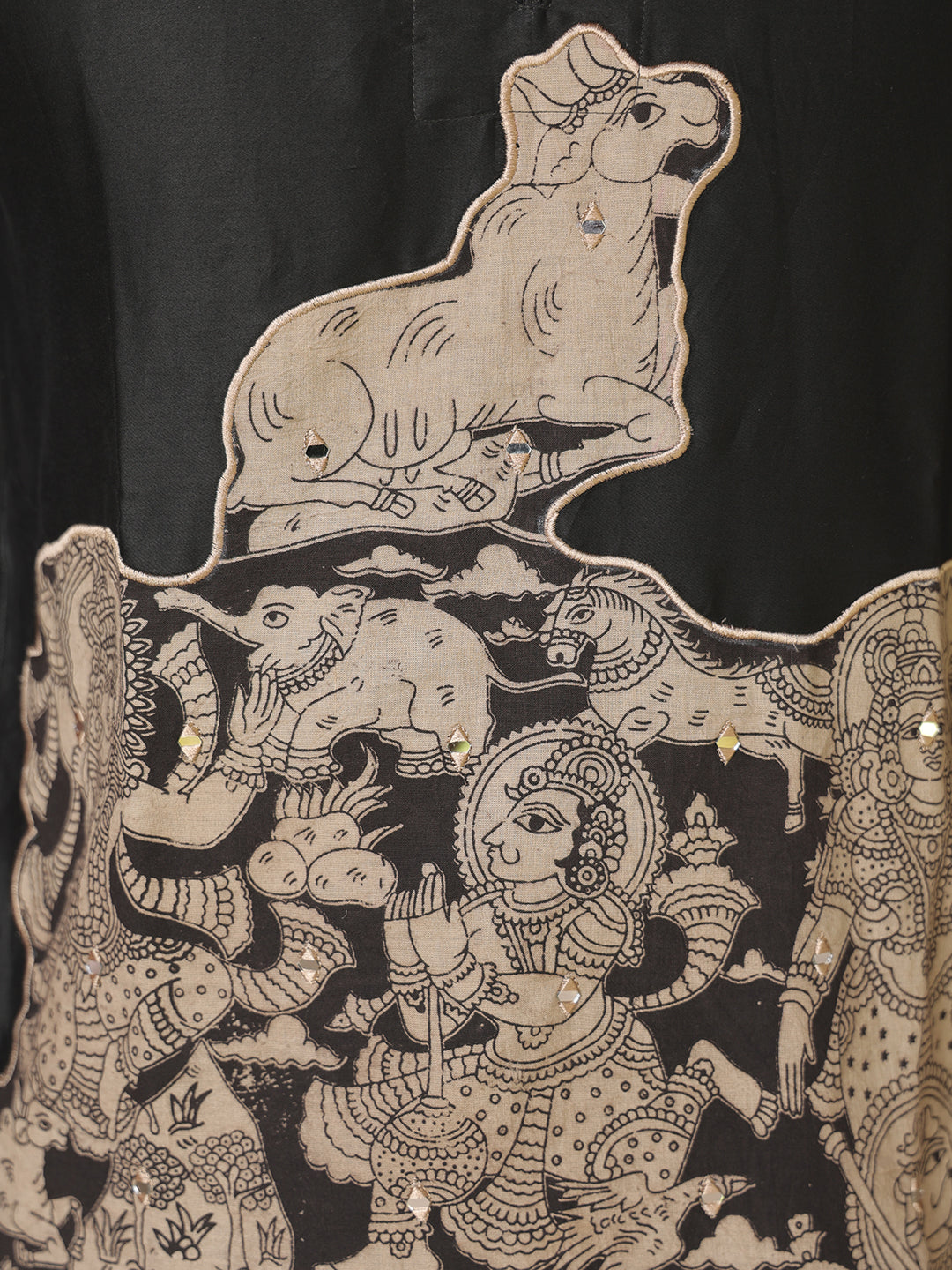 Men’s Black Cotton Printed Kurta