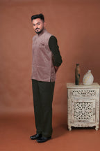 Pink Embroidered Velvet Waistcoat