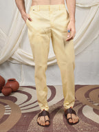 Yellow Silk Blend Embroidered Ethnic Set