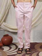 Pink Silk Blend Embroidered Ethnic Set