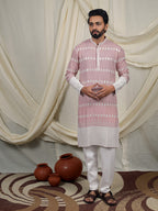 Dusty Rose Pink Embroidered Kurta – Mandarin Collar