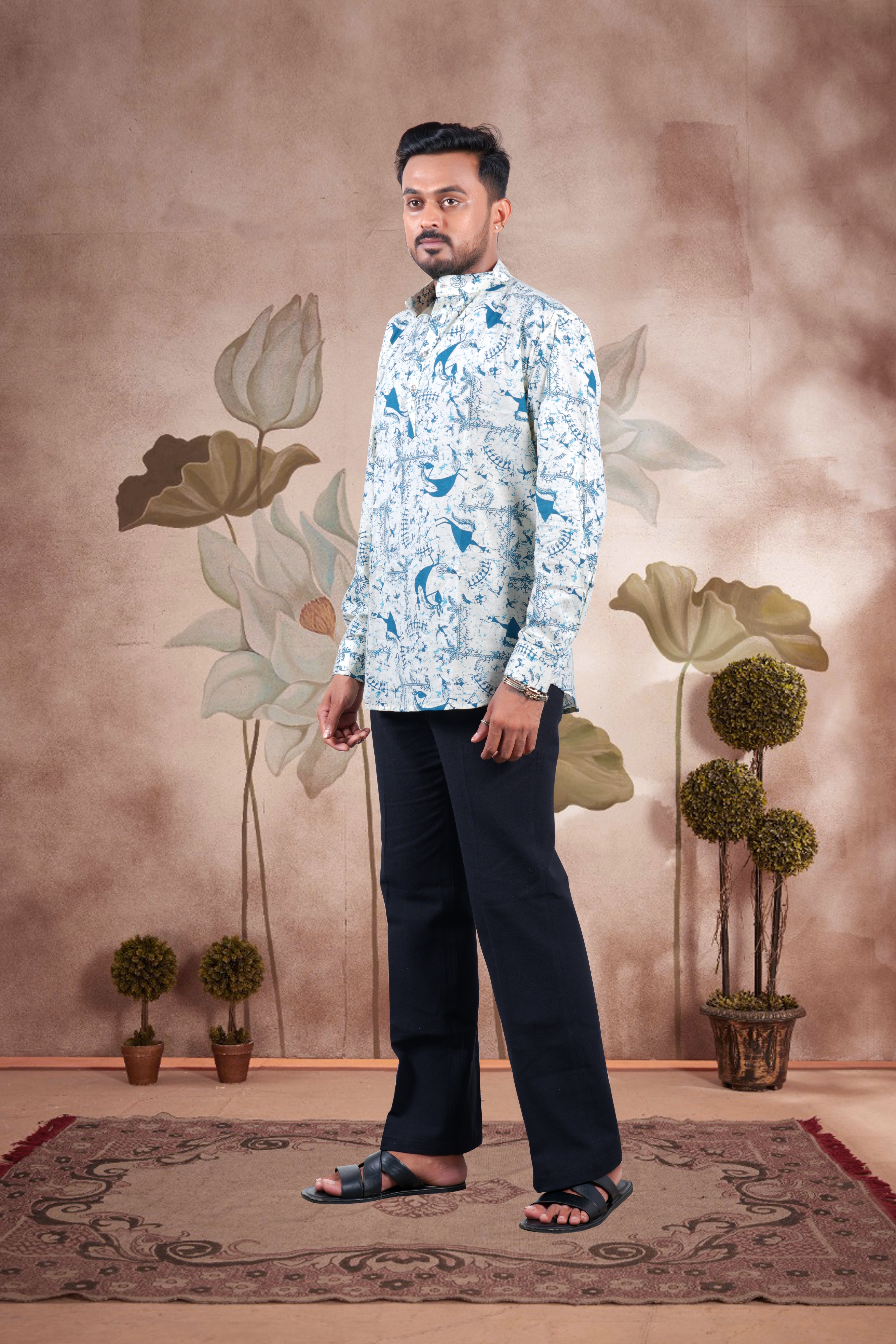 Warli Print Cotton Short Kurta