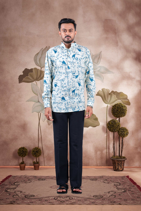 Warli Print Cotton Short Kurta