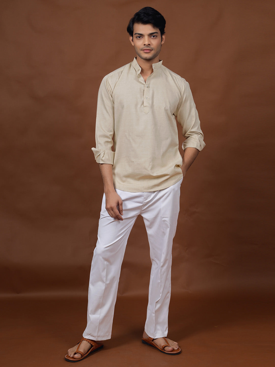 Beige Short Kurta