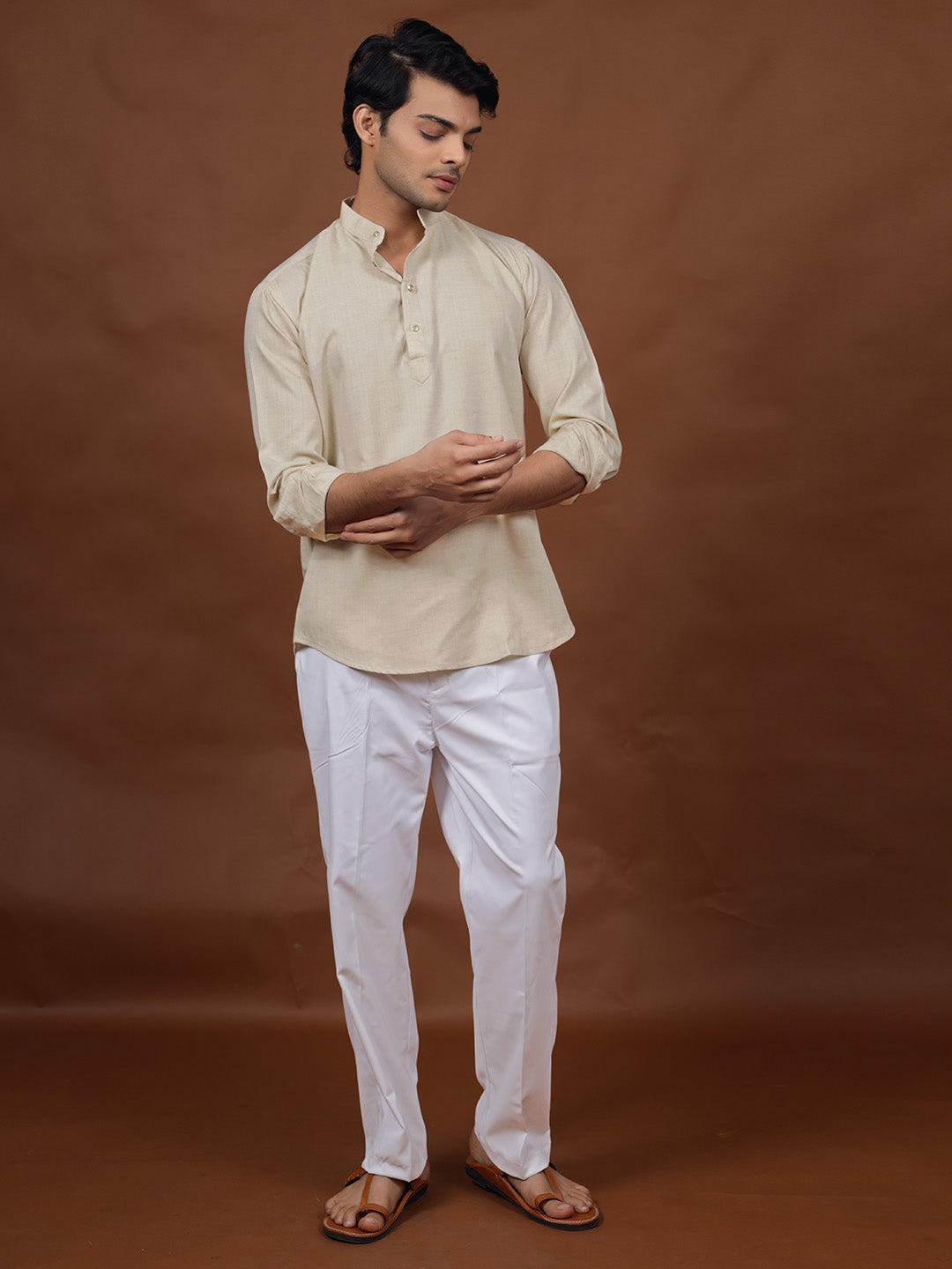 Beige Short Kurta