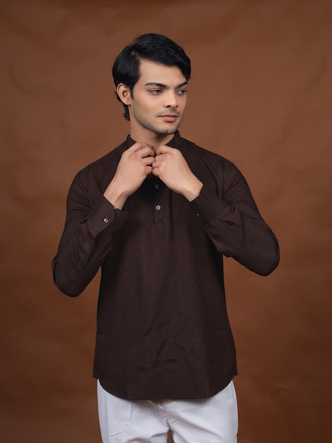 Dark Brown Short Kurta