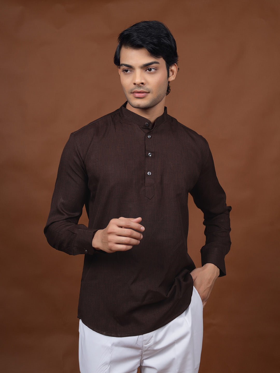 Dark Brown Short Kurta