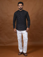 Black Embroidered Short Kurta