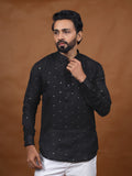 Black Embroidered Short Kurta