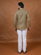 Beige Embroidered Short Kurta