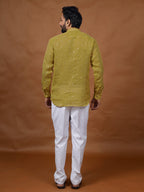 Yellow Embroidered Short Kurta