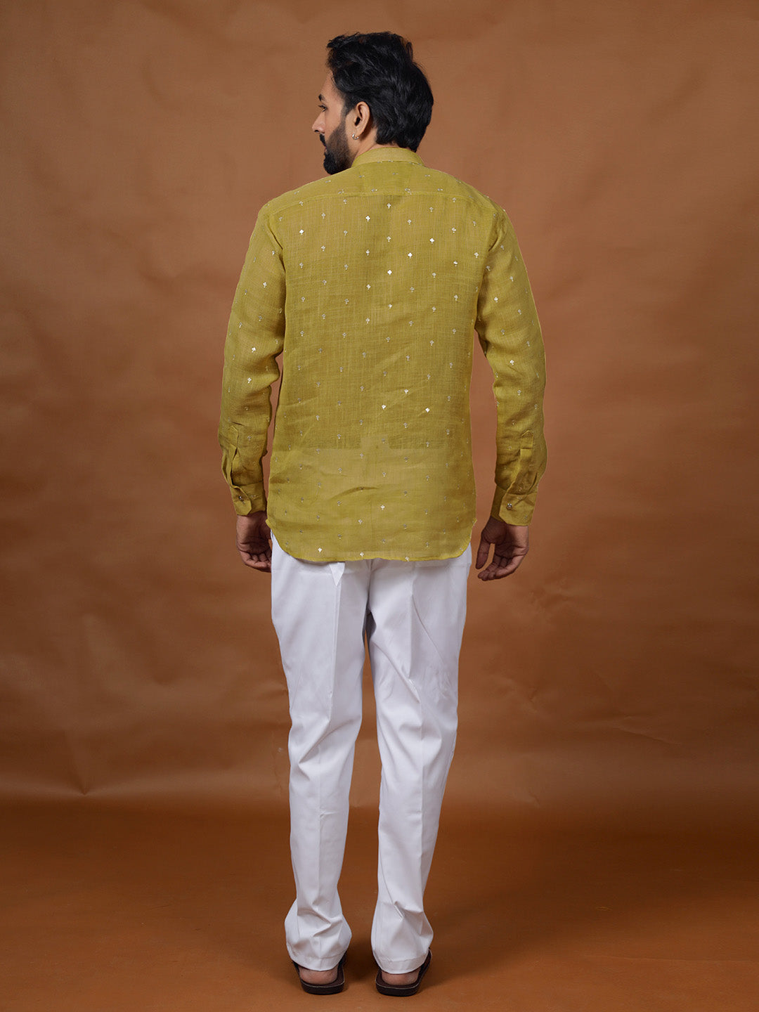 Yellow Embroidered Short Kurta