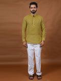 Yellow Embroidered Short Kurta